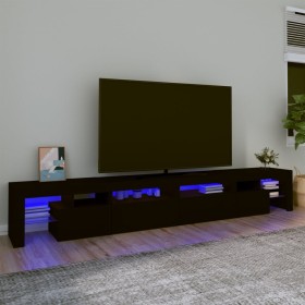 Mueble de TV con luces LED Negro 260x36,5x40