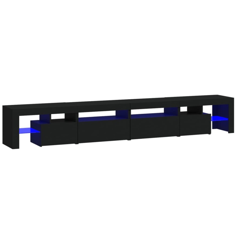 Mueble de TV con luces LED Negro 260x36,5x40