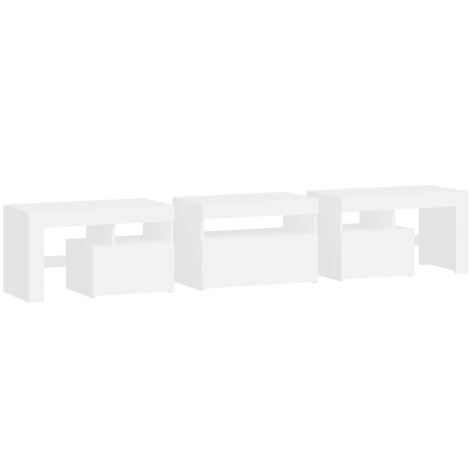 Mueble de TV con luces LED blanco 200x36,5x40