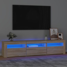 Mueble de TV con luces LED roble Sonoma 180x35x40