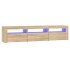Mueble de TV con luces LED roble Sonoma 180x35x40