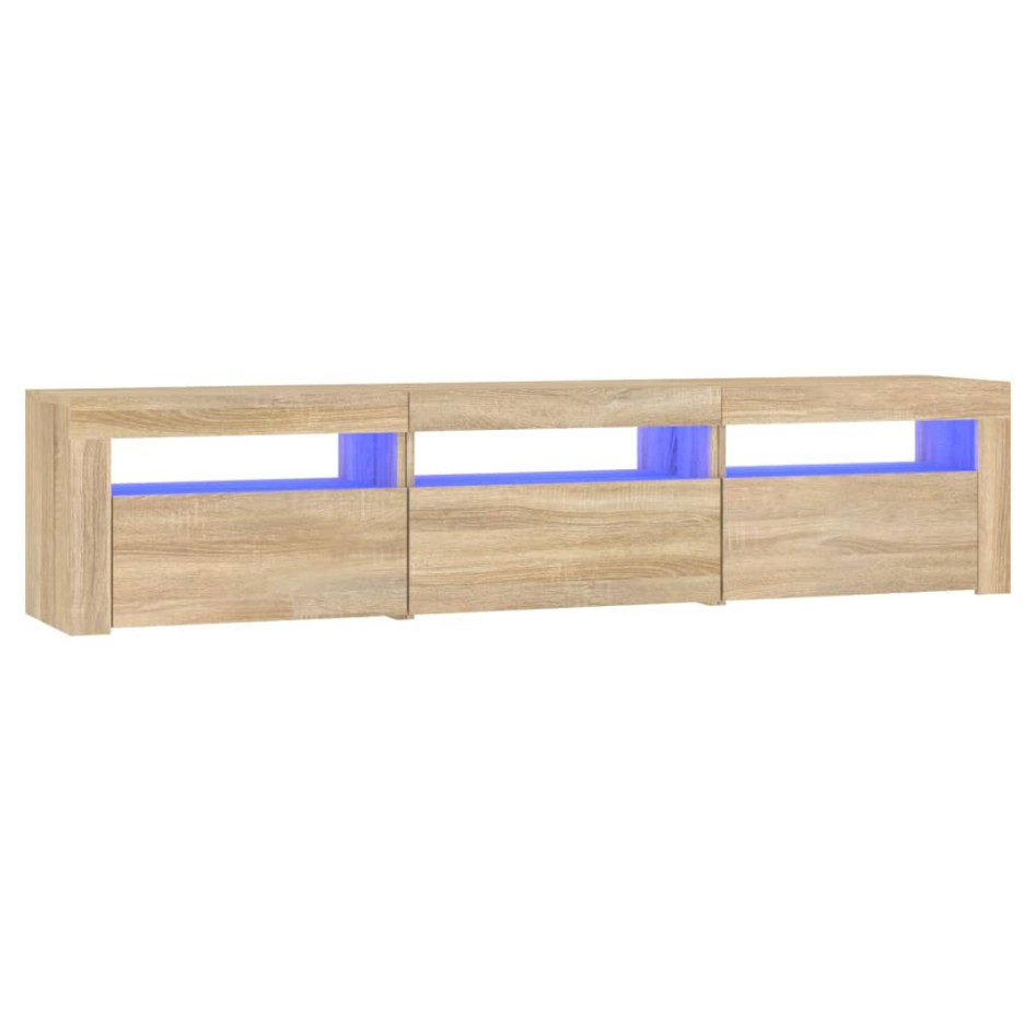Mueble de TV con luces LED roble Sonoma 180x35x40