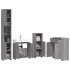 Set de muebles de baño 4 pzas madera contrachapada gris