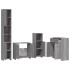 Set de muebles de baño 4 pzas madera contrachapada gris