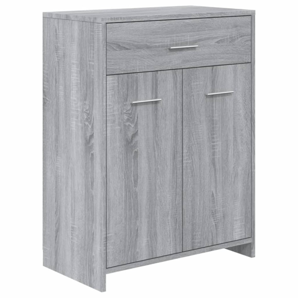 Set de muebles de baño 4 pzas madera contrachapada gris