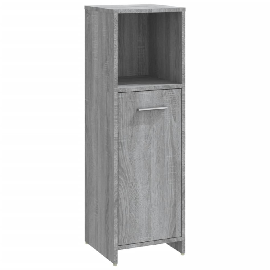 Set de muebles de baño 4 pzas madera contrachapada gris