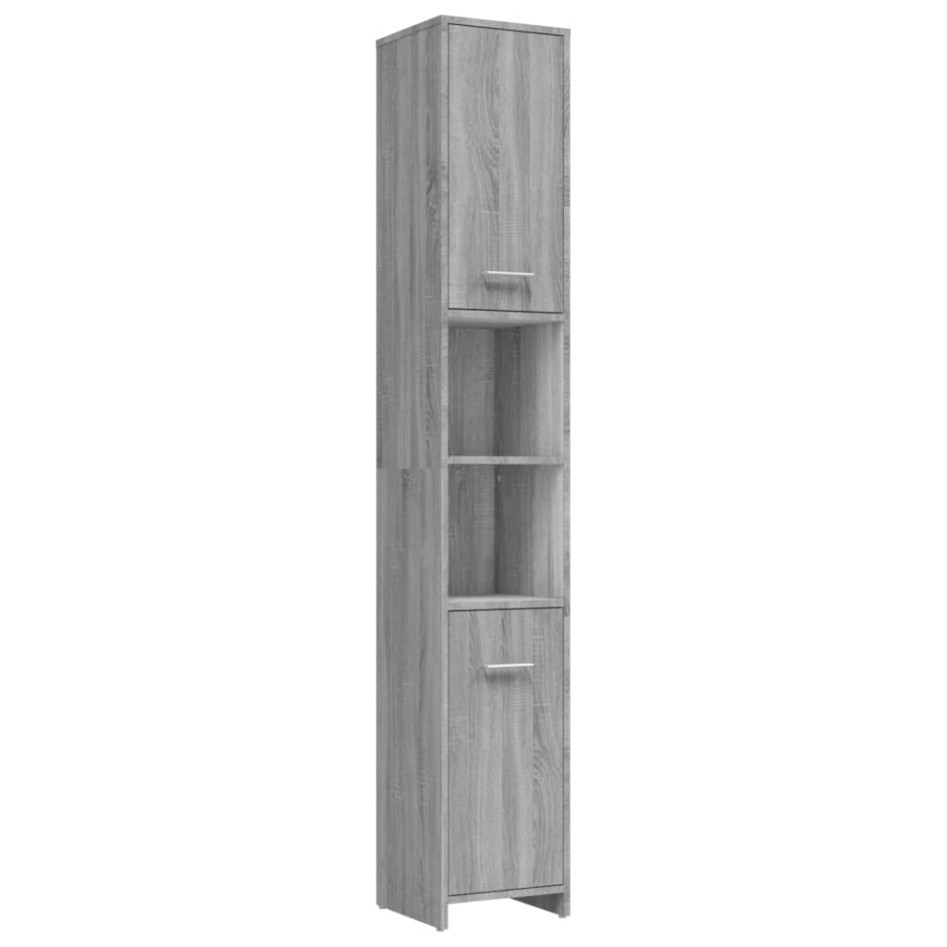Set de muebles de baño 4 pzas madera contrachapada gris