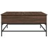Mesa de centro madera ingeniería metal roble marrón 95x95x45