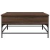 Mesa de centro madera ingeniería metal roble marrón 95x95x45