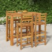 Mesa y taburetes altos de jardín 5 pzas madera maciza acacia