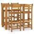 Mesa y taburetes altos de jardín 5 pzas madera maciza