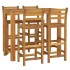 Mesa y taburetes altos de jardín 5 pzas madera maciza