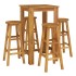 Mesa y taburetes altos de jardín 5 pzas madera maciza