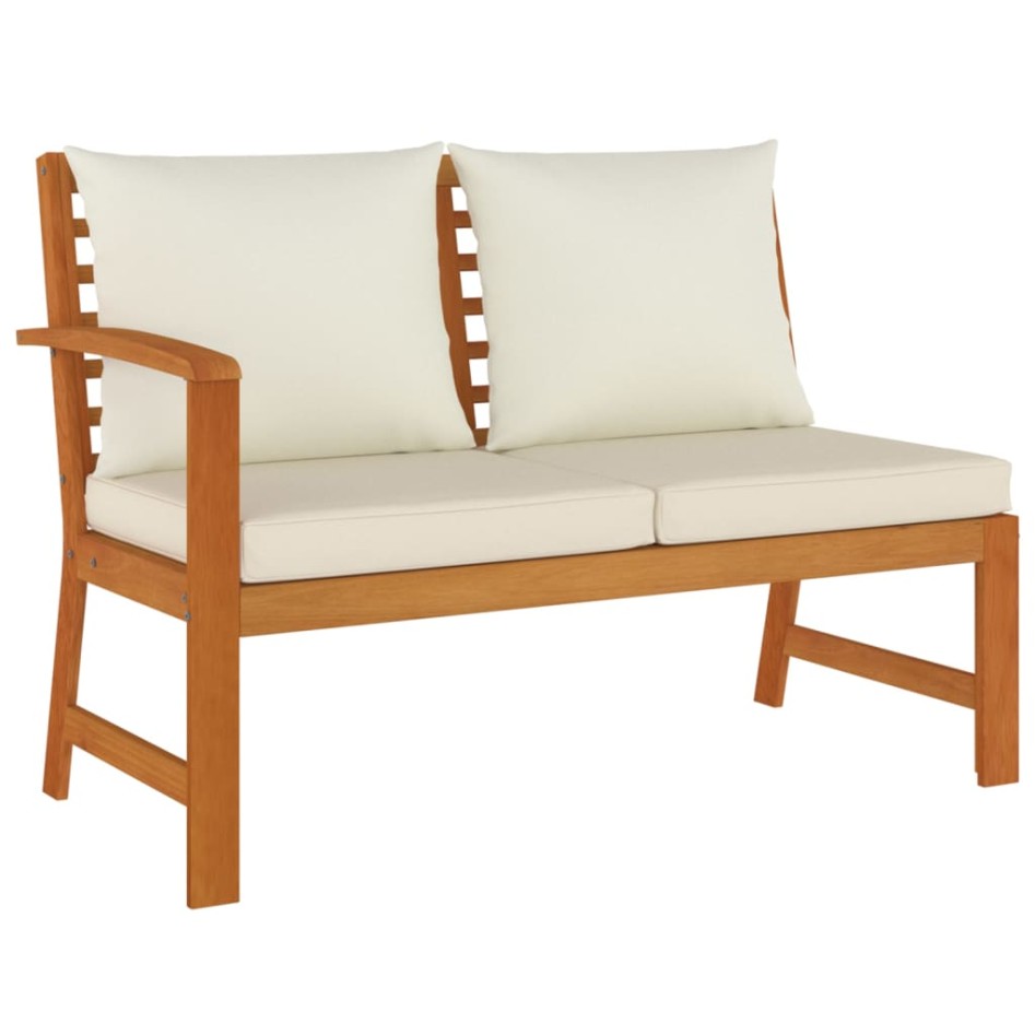 Juego comedor de jardín 4 pzas con cojines madera maciza