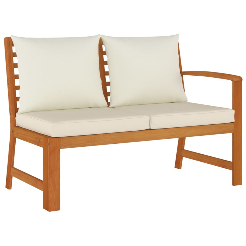 Juego comedor de jardín 4 pzas con cojines madera maciza