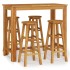 Mesa y taburetes altos de jardín 5 pzas madera maciza