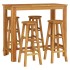 Mesa y taburetes altos de jardín 5 pzas madera maciza