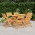 Juego de comedor de jardín 7 piezas madera maciza de