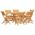 Juego de comedor de jardín 7 piezas madera maciza de
