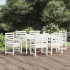 Juego de comedor de jardín 7 piezas madera maciza pino