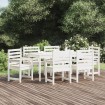 Juego de comedor de jardín 7 piezas madera maciza pino blanco
