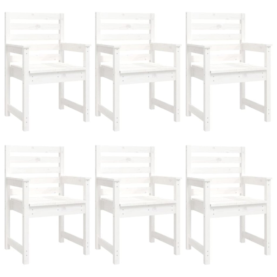 Juego de comedor de jardín 7 piezas madera maciza pino