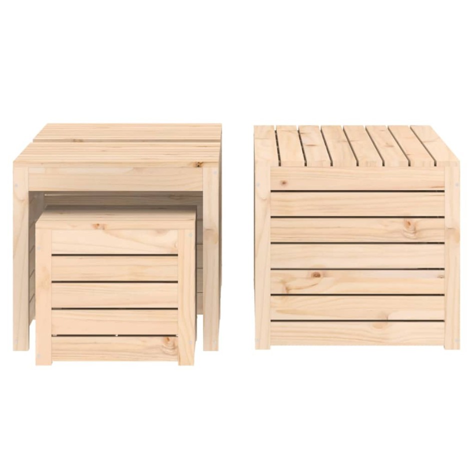 Juego de cajas de jardín 4 piezas madera maciza de