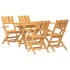 Juego de comedor para jardín 5 piezas madera maciza de