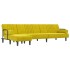 Sofá cama en forma de L terciopelo amarillo 260x140x70