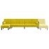 Sofá cama en forma de L terciopelo amarillo 260x140x70