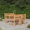 Juego de comedor para jardín 4 piezas madera maciza de teca