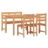 Juego de comedor para jardín 4 piezas madera maciza de