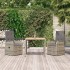 Set comedor de jardín 3 piezas con cojines ratán sintético