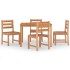 Juego de comedor para jardín 5 piezas madera maciza de