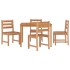 Juego de comedor para jardín 5 piezas madera maciza de