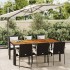 Set de comedor de jardín 7 pzas y cojines ratán sintético