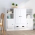 Aparador alto de madera 3 piezas contrachapada blanco