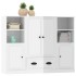 Aparador alto de madera 3 piezas contrachapada blanco