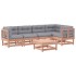 Juego de muebles jardín 6 pzas y cojines madera abeto