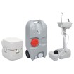 Juego inodoro con lavabo y depósito agua portátil para camping