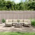 Set muebles de jardín 7 pzas y cojines ratán PE gris