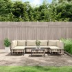 Set muebles de jardín 7 pzas y cojines ratán PE gris antracita