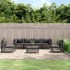 Juego muebles de jardín 7 pzas y cojines acero gris