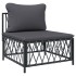 Juego muebles de jardín 7 pzas y cojines acero gris