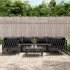 Juego muebles de jardín 7 pzas y cojines acero gris