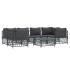 Juego muebles de jardín 7 pzas y cojines acero gris