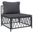 Juego muebles de jardín 7 pzas y cojines acero gris