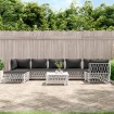 Juego de muebles de jardín 8 piezas con cojines acero blanco