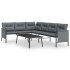 Juego de muebles de jardín 2 piezas acero gris