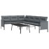 Juego de muebles de jardín 2 piezas acero gris